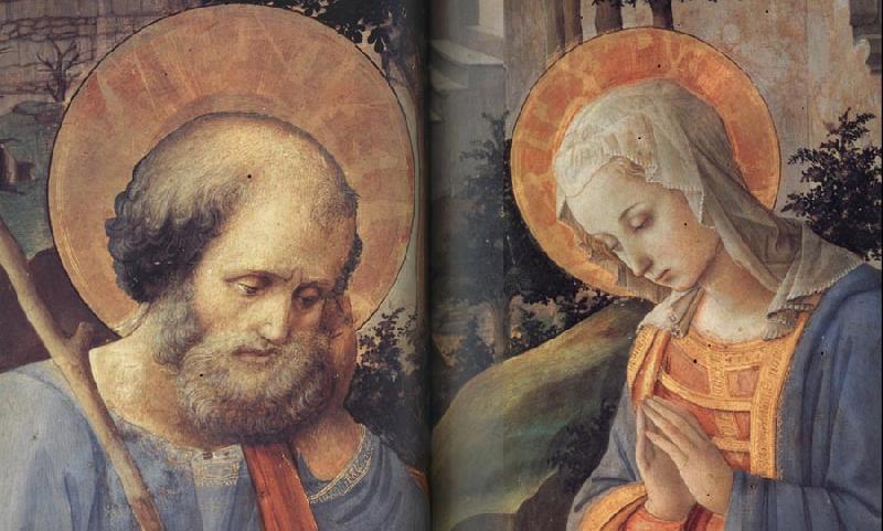 Fra Filippo Lippi Details of  The Adoration of the Infant jesus oil painting image